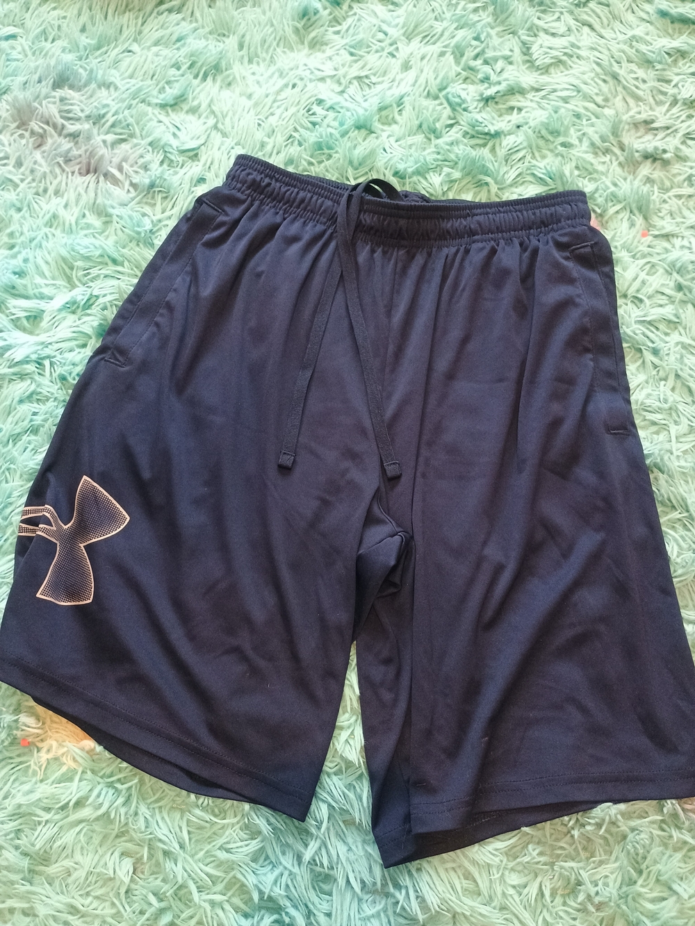 Under Armour Men's Navy Blue Athletic Shorts with Logo